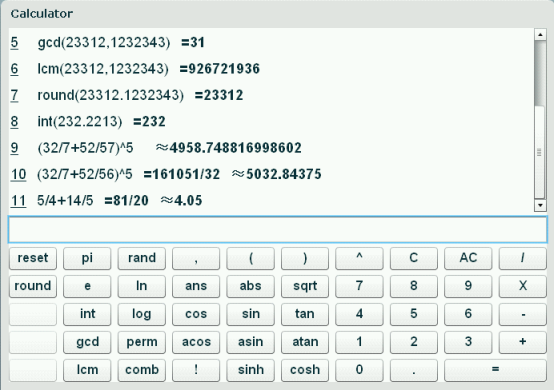 Alcula's Online Scientific Calculator