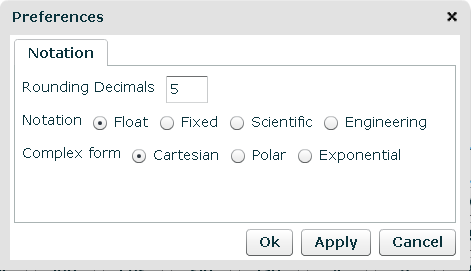 Complex Numbers Display Preferences