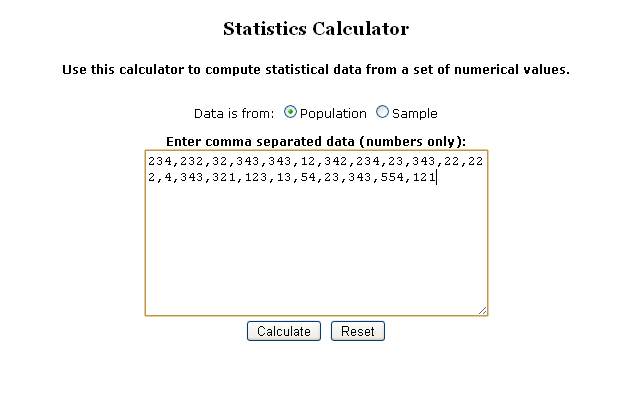 Statistics Calculator