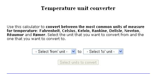 Temperature Units Conversion