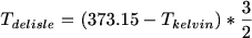 $T_{delisle}=(373.15-T_{kelvin})*\frac{3}{2}$